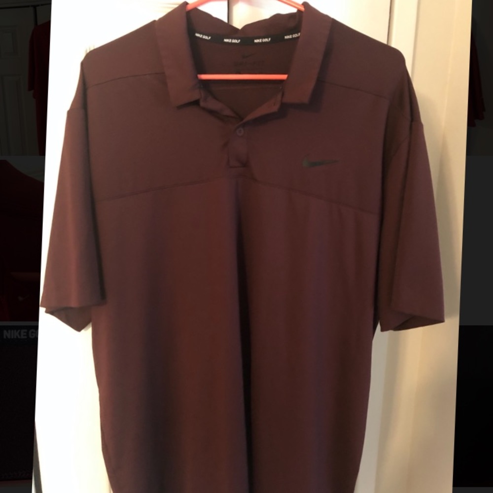 Maroon Nike golf polo